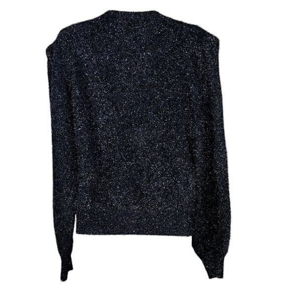 Ronny Kobo Carina Sparkle Metallic Puff Balloon Sweater in Black NWT Size Medium - Picture 4 of 8